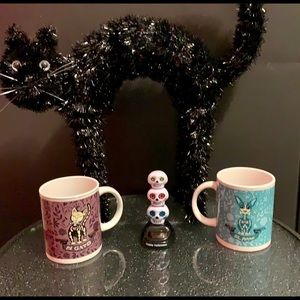 🎄Set-Cocinaware Stoneware Day Of The Dead/El Perro/El Gato- 12 oz Mugs🎄